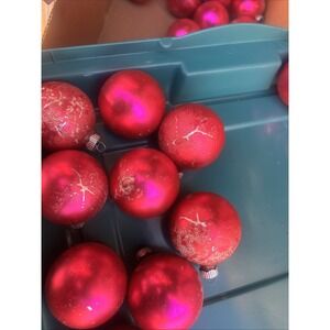 Vintage 9 Pink SHINY BRITE Mercury Glass Ornaments 2.5 Inch